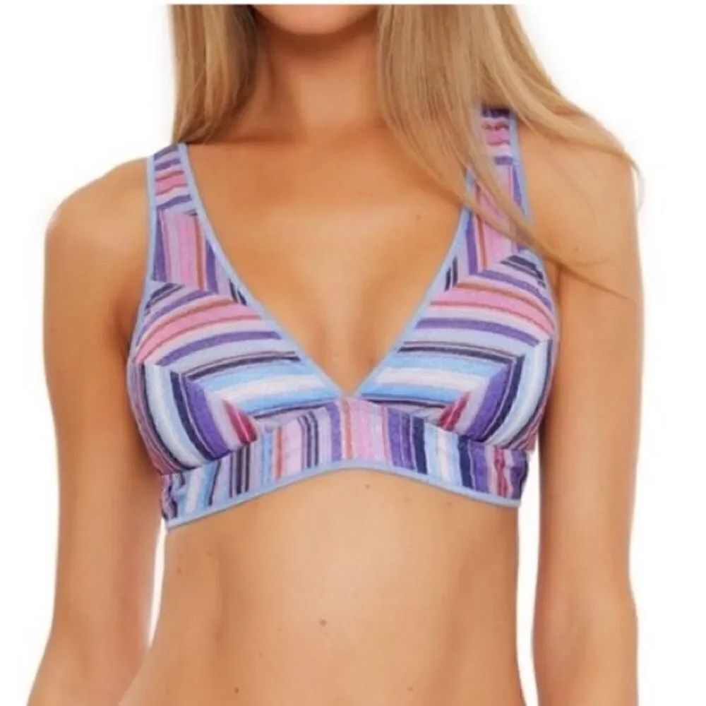 NEW BECCA Striped Bikini Top
